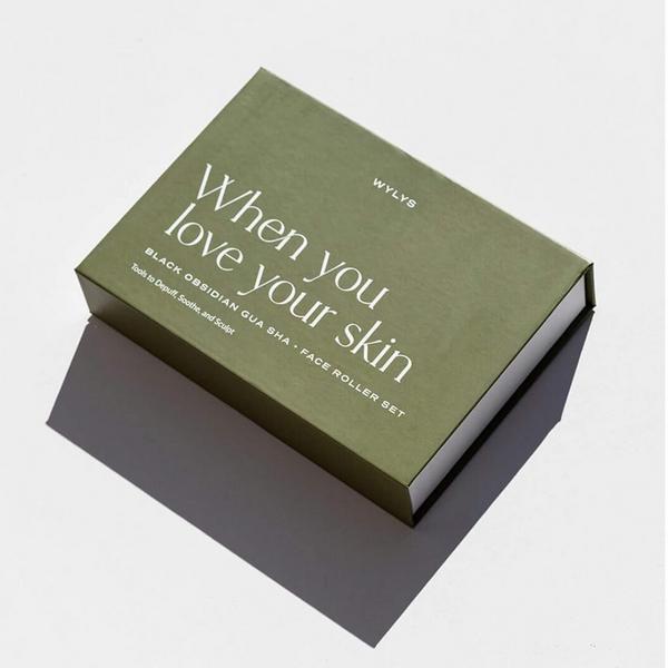 WYLYS Black Obsidian Gua Sha + Face Roller Set #6