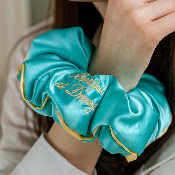 Drowsy Breakfast at Drowsy Turqouise XXL Padded Scrunchie #2