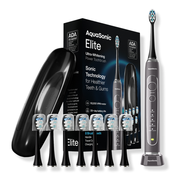 AquaSonic Elite Rechargeable Electric Toothbrush with 8 Brush Heads & Travel Case #1