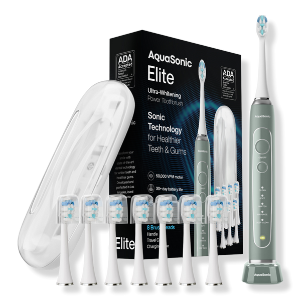 AquaSonic Elite Rechargeable Electric Toothbrush with 8 Brush Heads & Travel Case #1