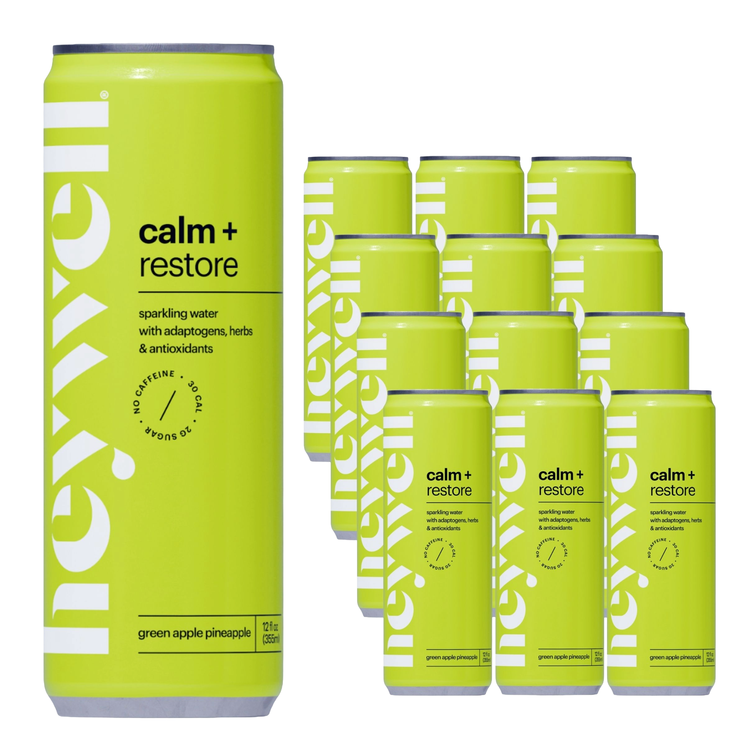 Heywell Calm + Restore Sparkling Green Apple Pineapple 12-Pack #1