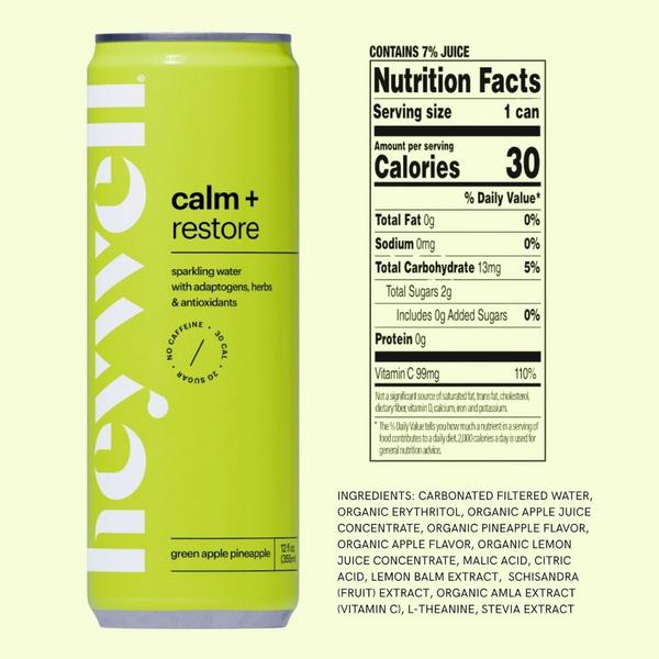 Heywell Calm + Restore Sparkling Green Apple Pineapple 12-Pack #7
