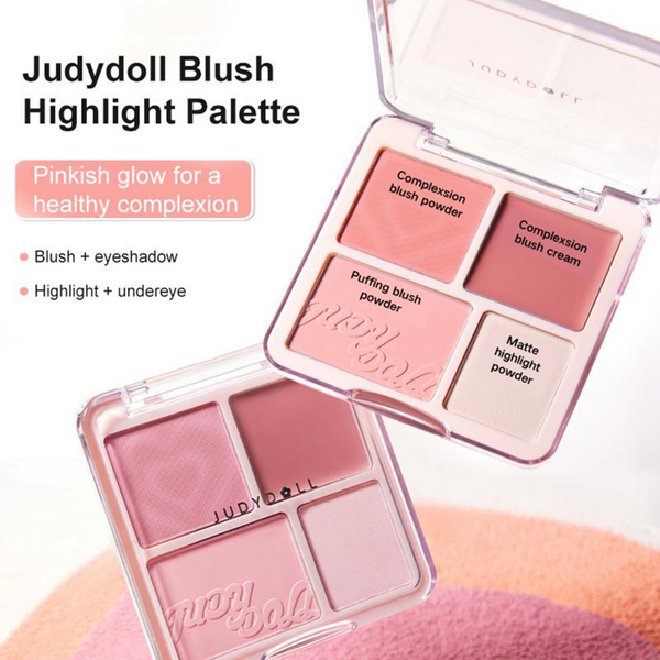 JudyDoll 2 in 1 Blush Highlight Palette #5