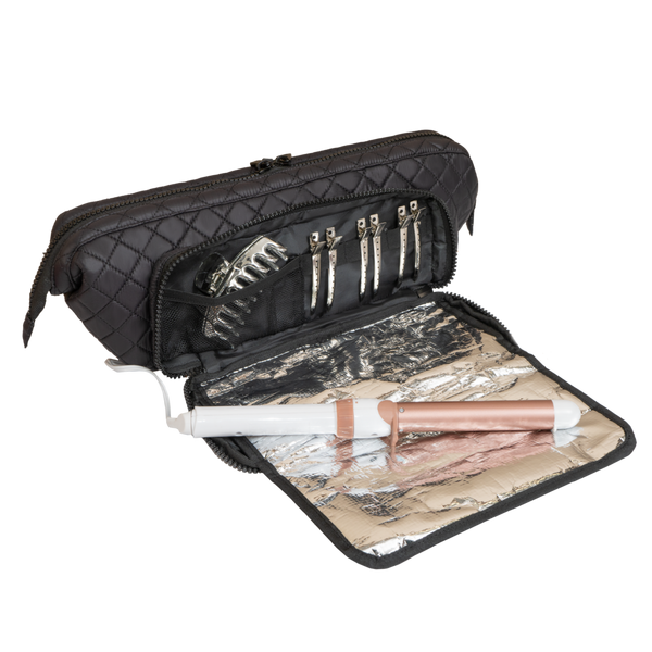 Joan & David Diamond Quilted Puffer Nylon Hair Tool Travel Bag #3