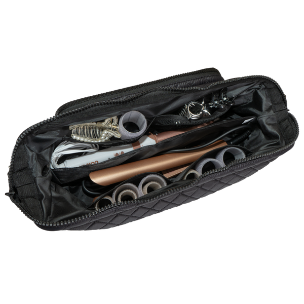 Joan & David Diamond Quilted Puffer Nylon Hair Tool Travel Bag #4