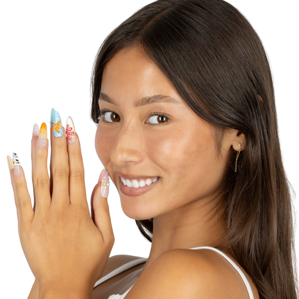 3H Nails Sunset Shoreline Handmade Press-On Nails #4