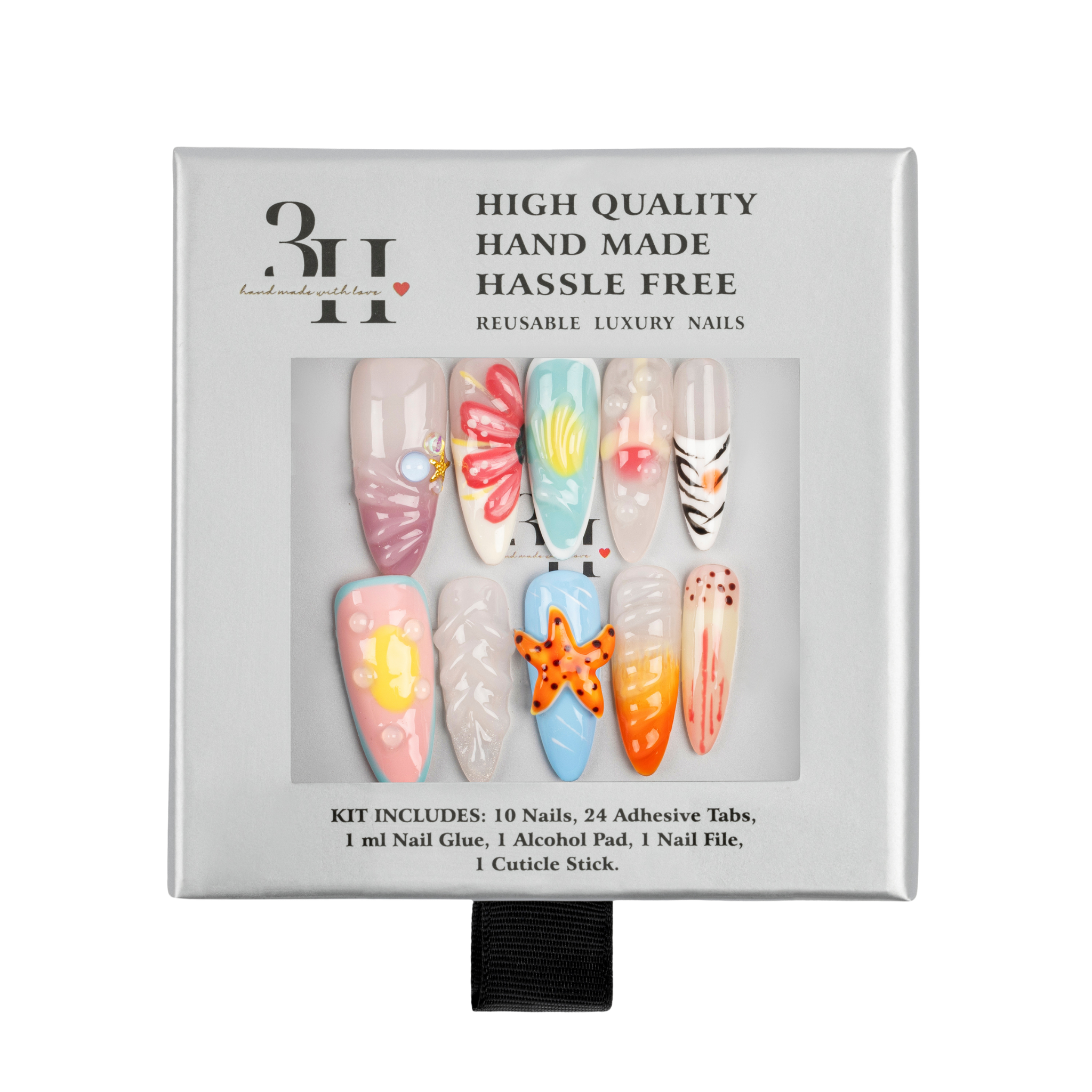 3H Nails Sunset Shoreline Handmade Press-On Nails #1