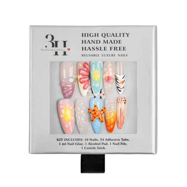 3H Nails Sunset Shoreline Handmade Press-On Nails #1