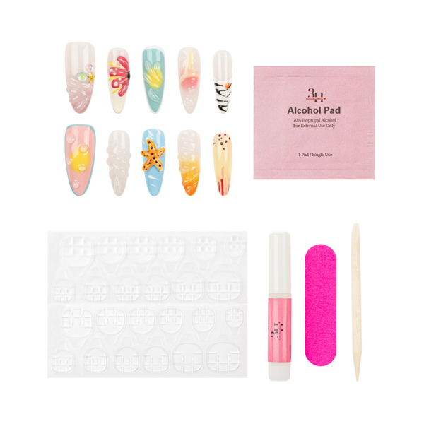 3H Nails Sunset Shoreline Handmade Press-On Nails #2