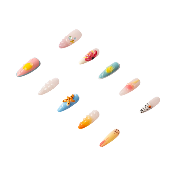 3H Nails Sunset Shoreline Handmade Press-On Nails #3