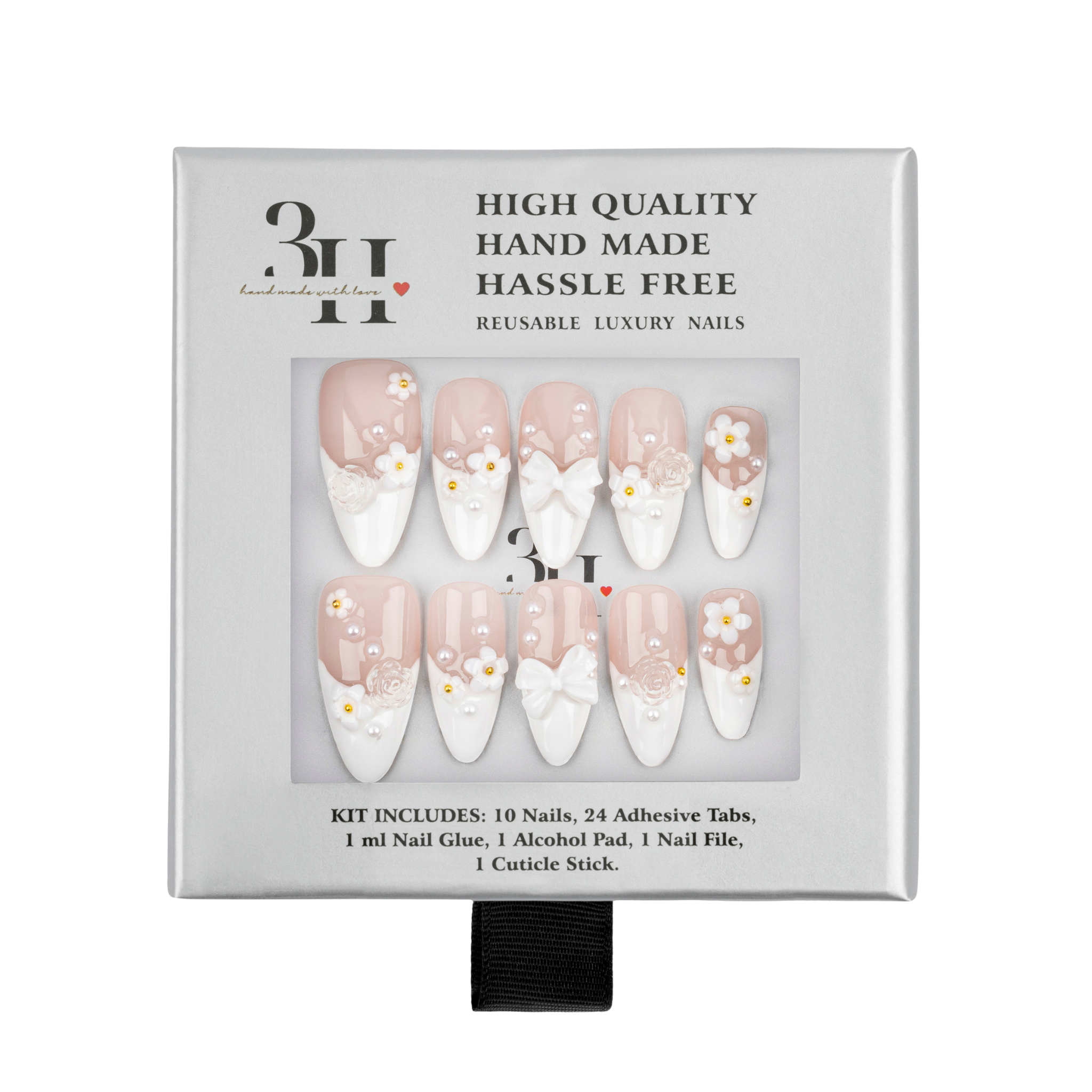 3H Nails Elegant Vows Handmade Press-On Nails #1
