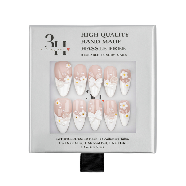 3H Nails Elegant Vows Handmade Press-On Nails #1