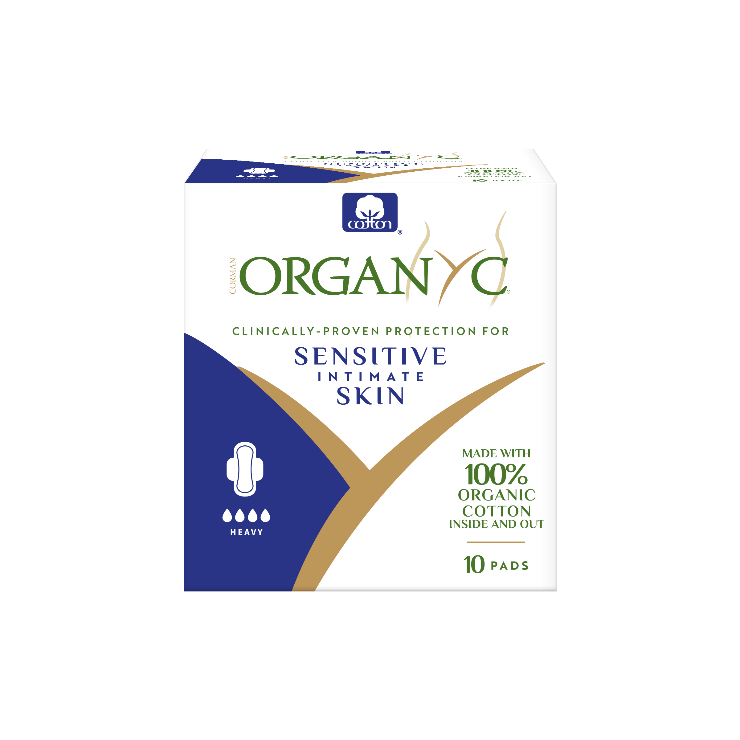 Organyc 100% Certified Organic Cotton Inside and Out Feminine Pads, Heavy Flow #1