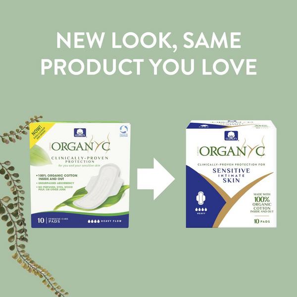 Organyc 100% Certified Organic Cotton Inside and Out Feminine Pads, Heavy Flow #2