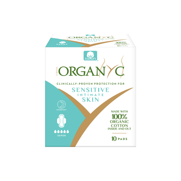 Organyc 100% Certified Organic Cotton Feminine Pads, Super Flow for Overnight #1
