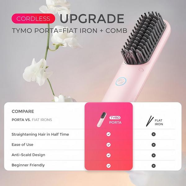 TYMO Beauty Porta Portable Hair Straightening Brush #2