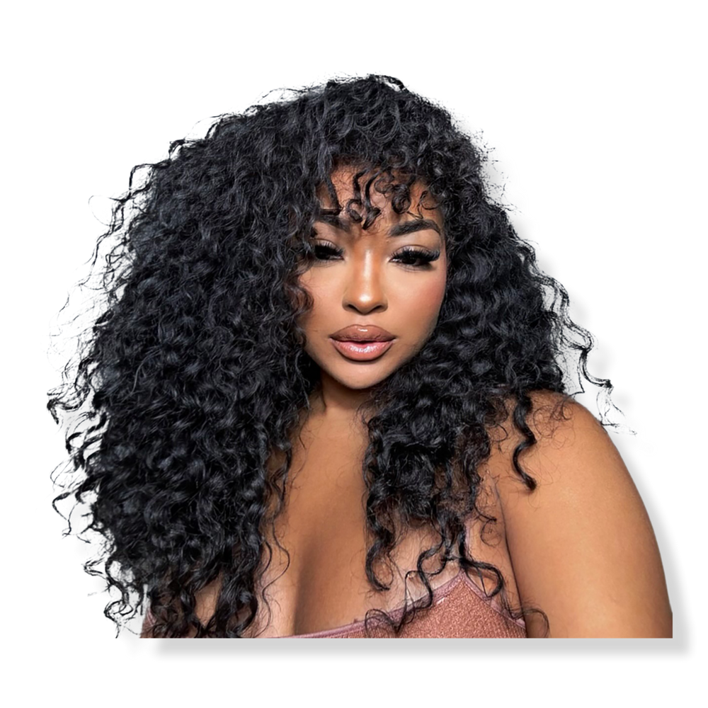 True + Pure Texture Island Curl Deep Wave Curly Human Hair Clip Ins Extensions - 12"