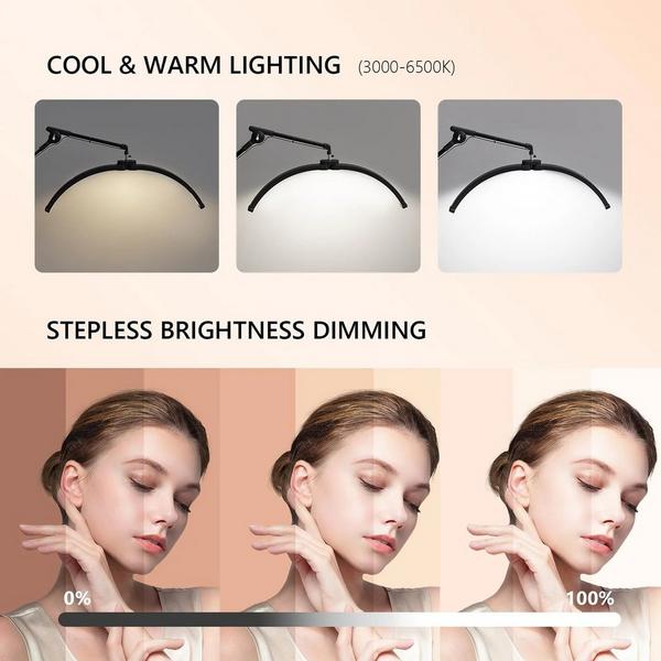 OmySalon Height Adjustable Shadowless Half Moon LED Floor Lamp #3