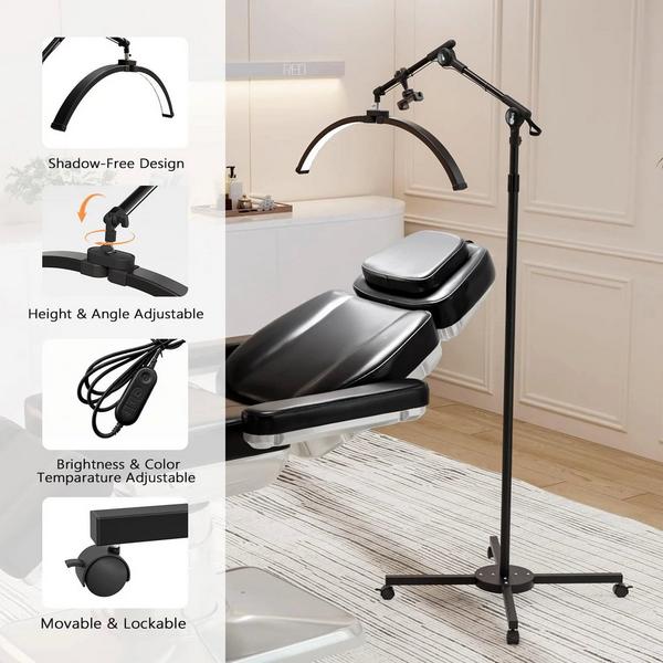 OmySalon Height Adjustable Shadowless Half Moon LED Floor Lamp #6