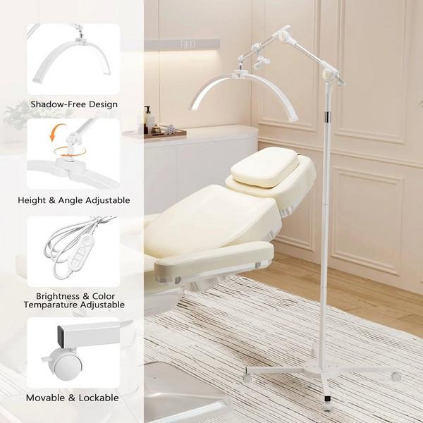 OmySalon Height Adjustable Shadowless Half Moon LED Floor Lamp #6
