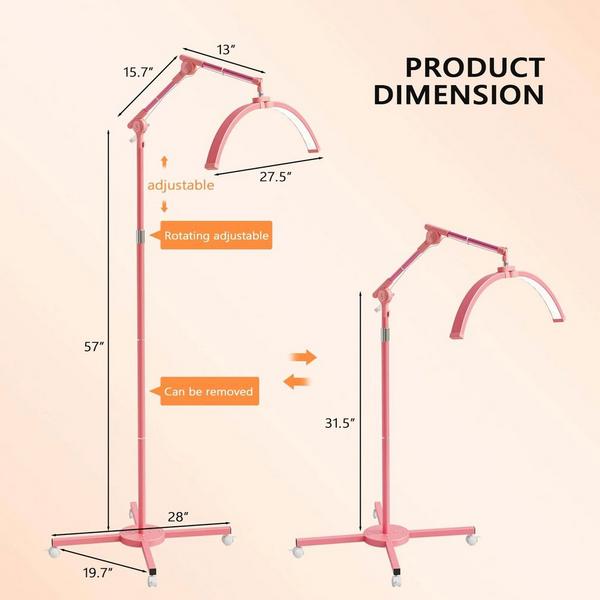 OmySalon Height Adjustable Shadowless Half Moon LED Floor Lamp #5