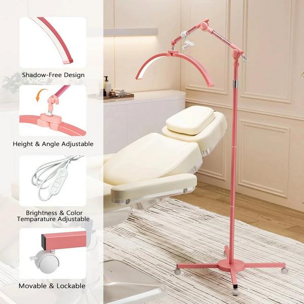 OmySalon Height Adjustable Shadowless Half Moon LED Floor Lamp #6