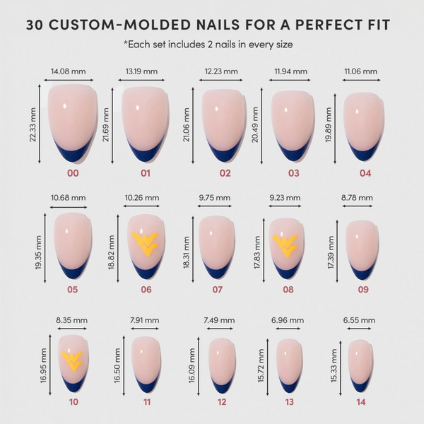 Glamnetic x Fanatics Nail West Virginia Mountaineers Press-On Nails #5