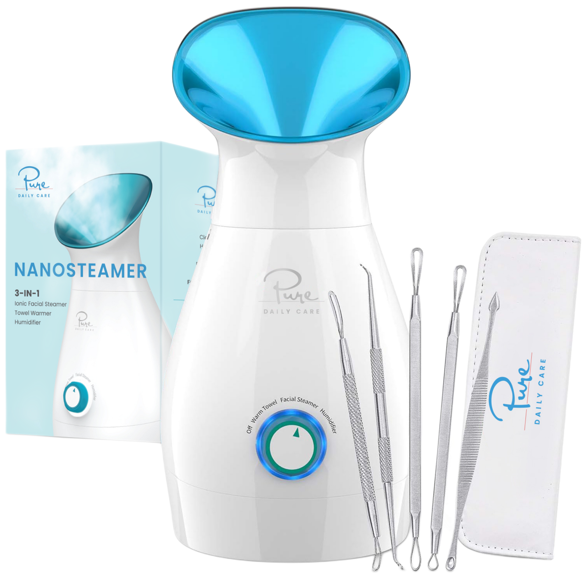 Pure Daily Care Nano Steamer 3-in-1 Facial Steamer, Humidifier, Towel Warmer with 5-Piece Skin Kit #1