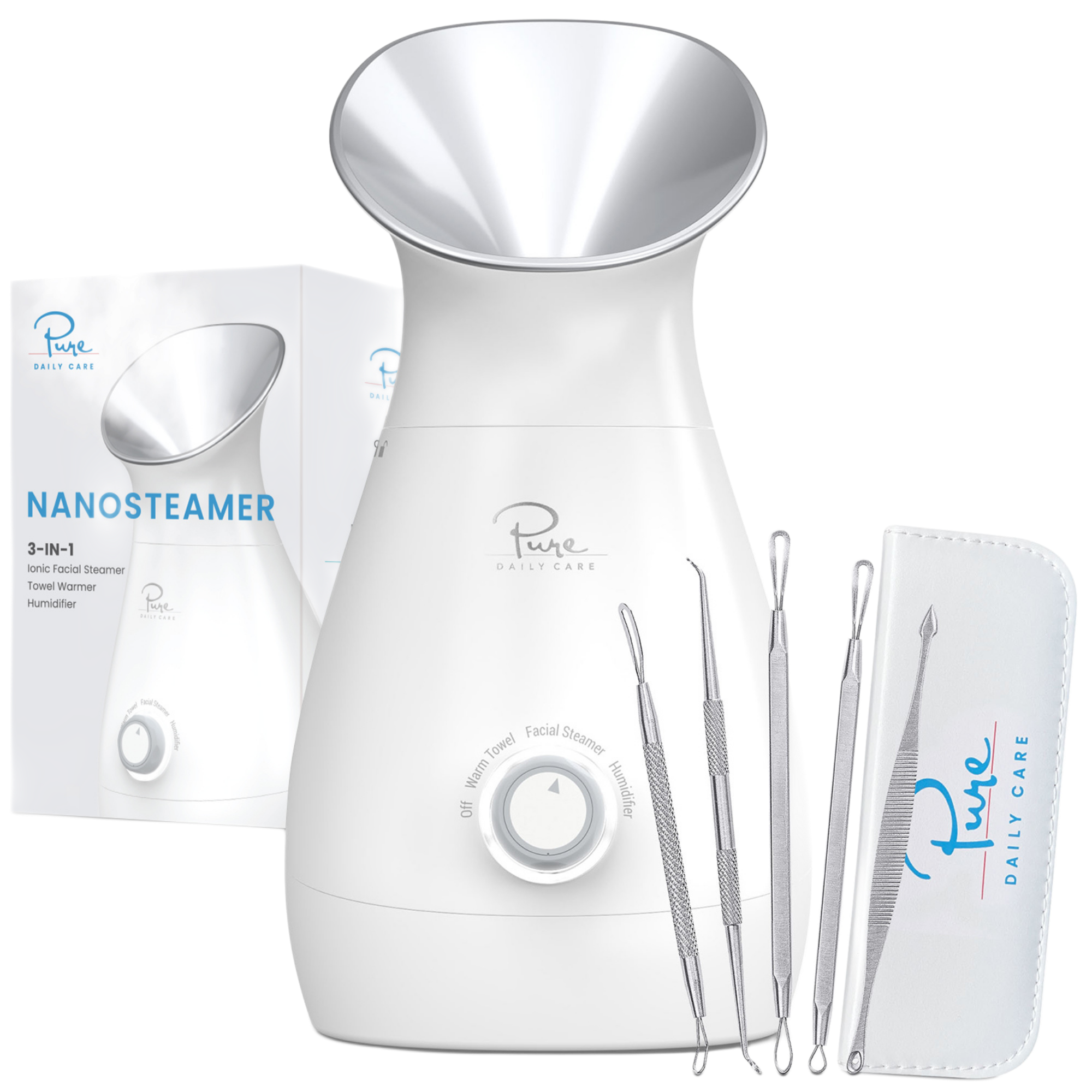 Pure Daily Care Nano Steamer 3-in-1 Facial Steamer, Humidifier, Towel Warmer with 5-Piece Skin Kit #1