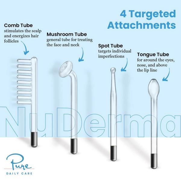 Pure Daily Care NuDerma Standard High Frequency Wand w/Argon Applicators #3