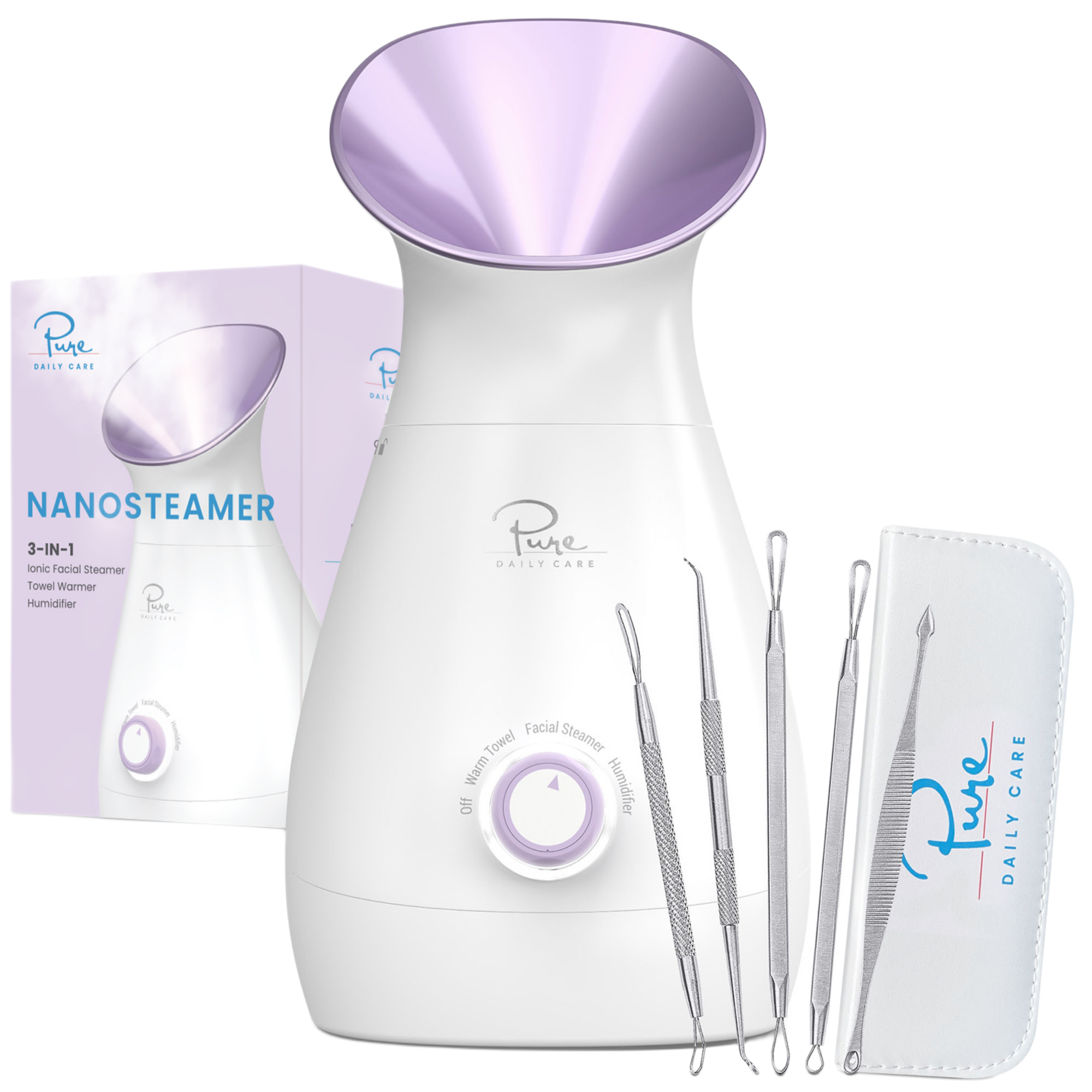 Pure Daily Care Nano Steamer 3-in-1 Facial Steamer, Humidifier, Towel Warmer with 5-Piece Skin Kit #1