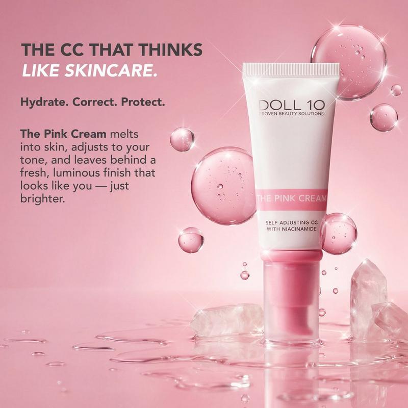 DOLL PINK 美顔器 セラム クリーム セット The Pink Cream Self Adjusting CC with Niacinamide – Doll 10 Beauty