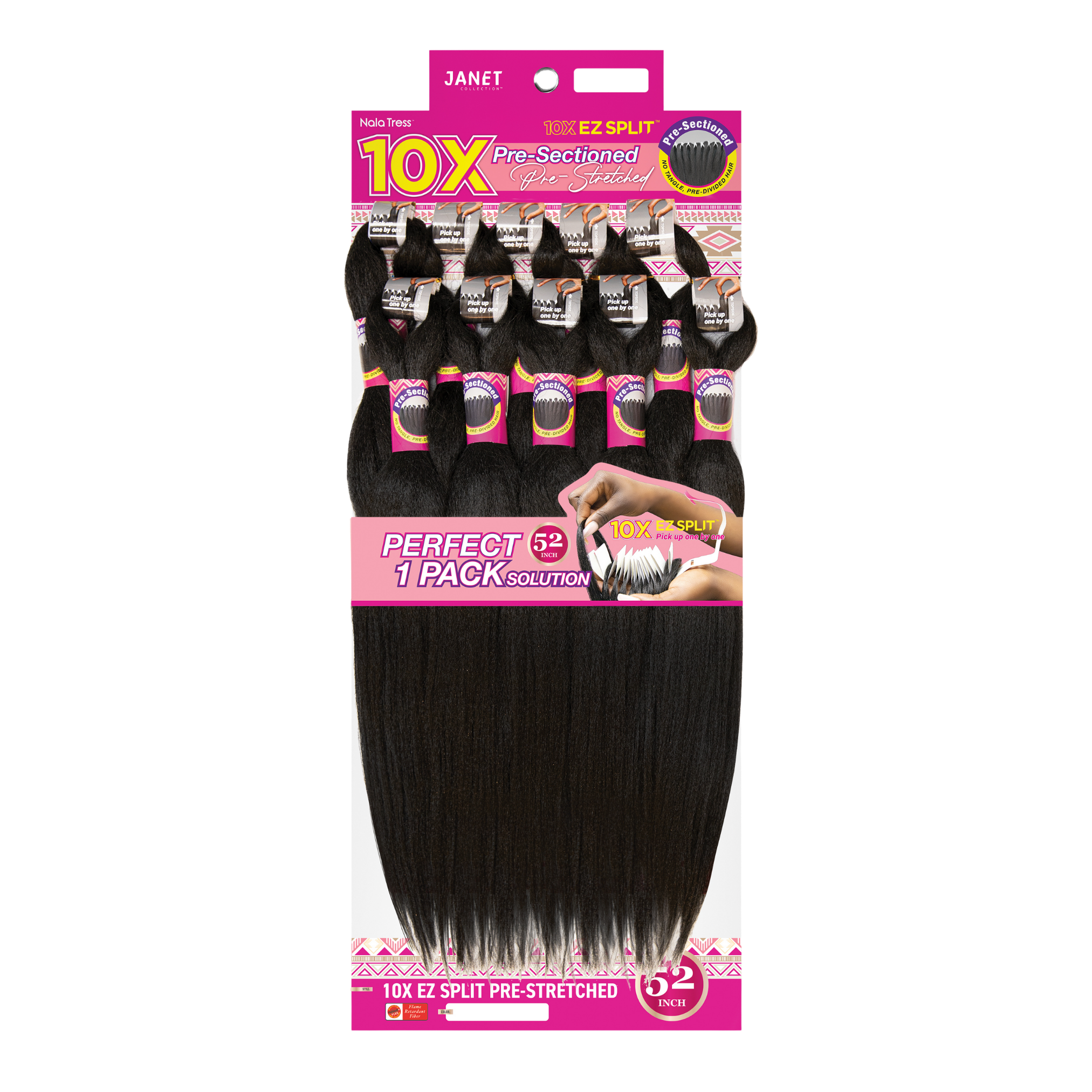 Janet Collection 10X EZ Split Pre-Stretched 52" Braiding Hair #1