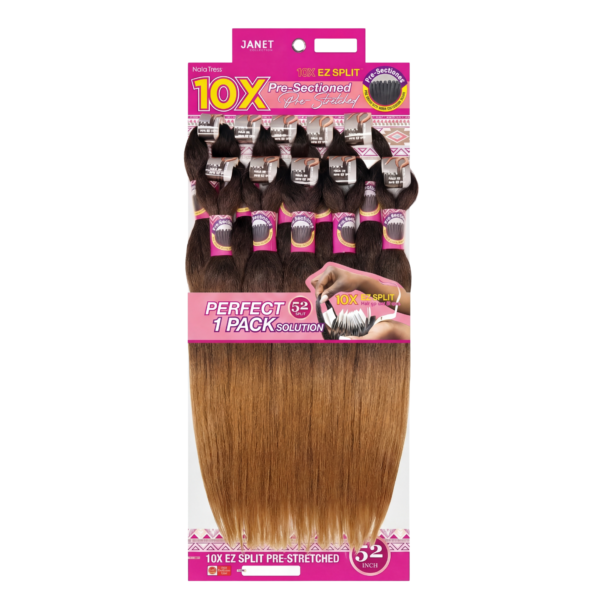 Janet Collection 10X EZ Split Pre-Stretched 52" Braiding Hair #1