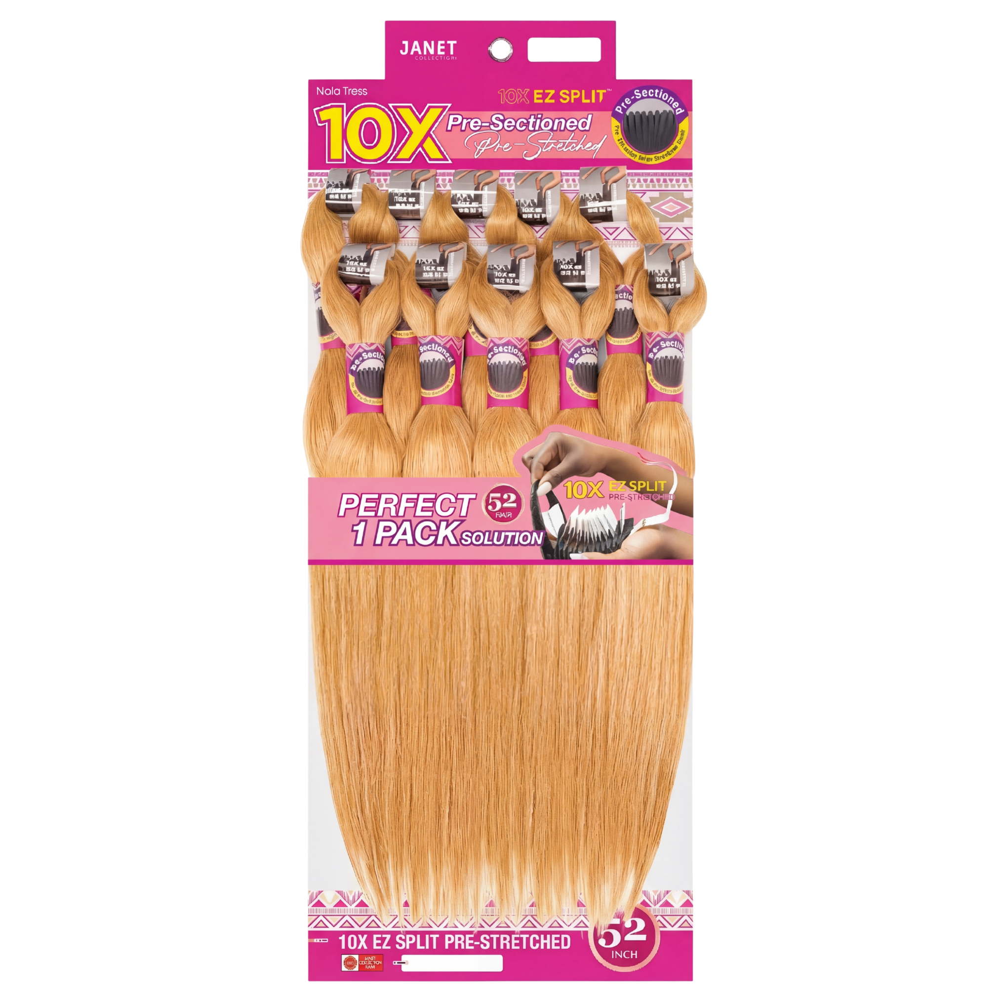Janet Collection 10X EZ Split Pre-Stretched 52" Braiding Hair #1