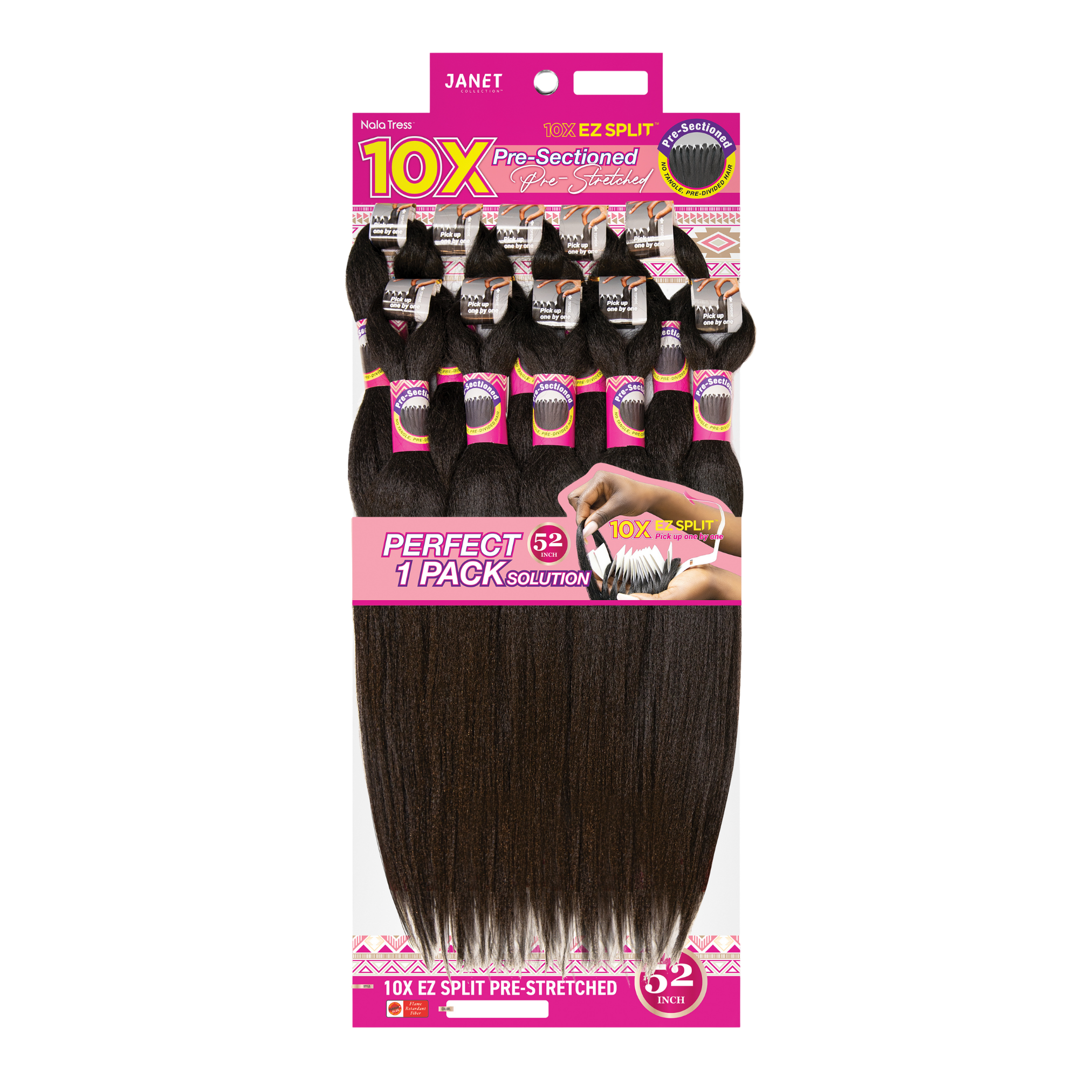 Janet Collection 10X EZ Split Pre-Stretched 52" Braiding Hair #1