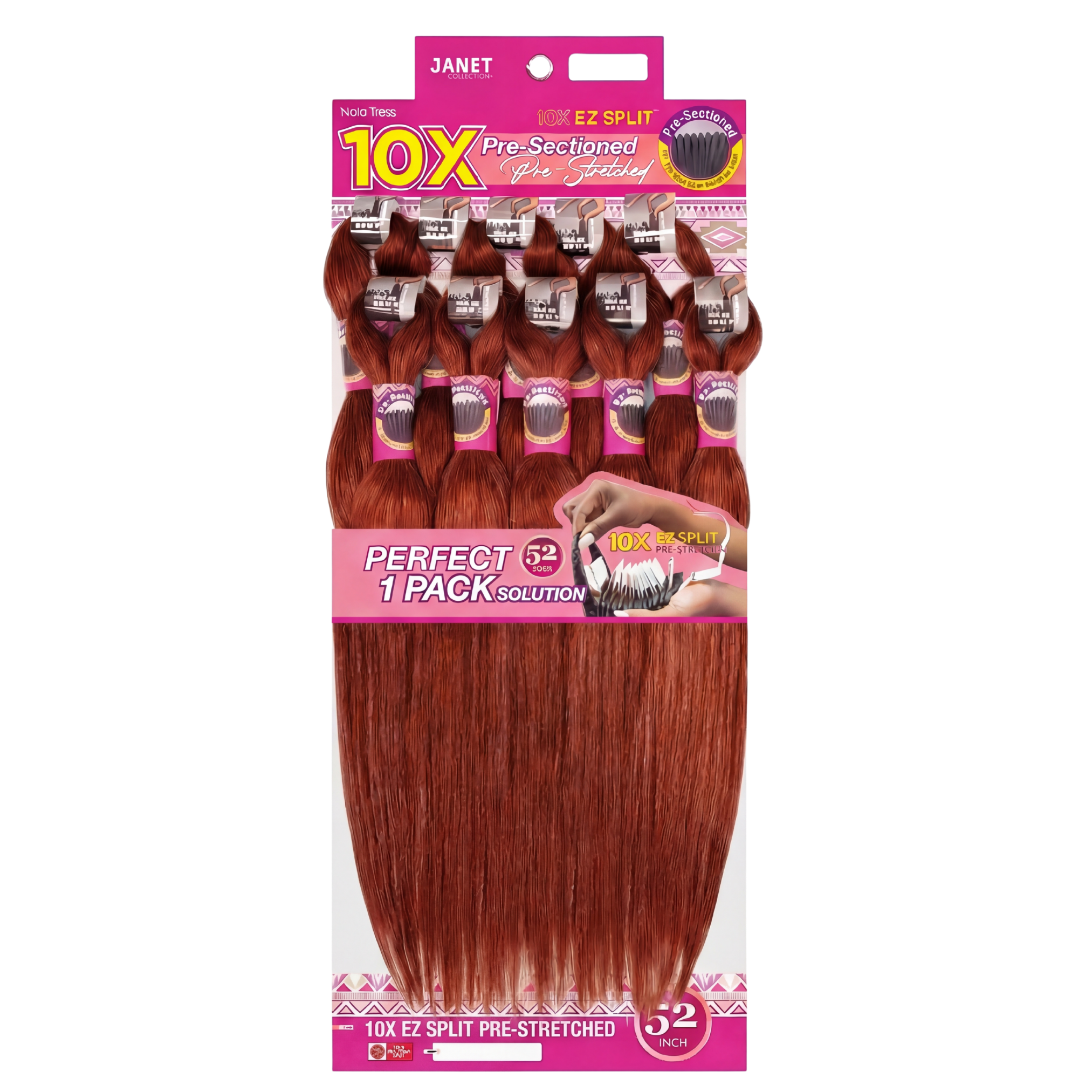 Janet Collection 10X EZ Split Pre-Stretched 52" Braiding Hair #1