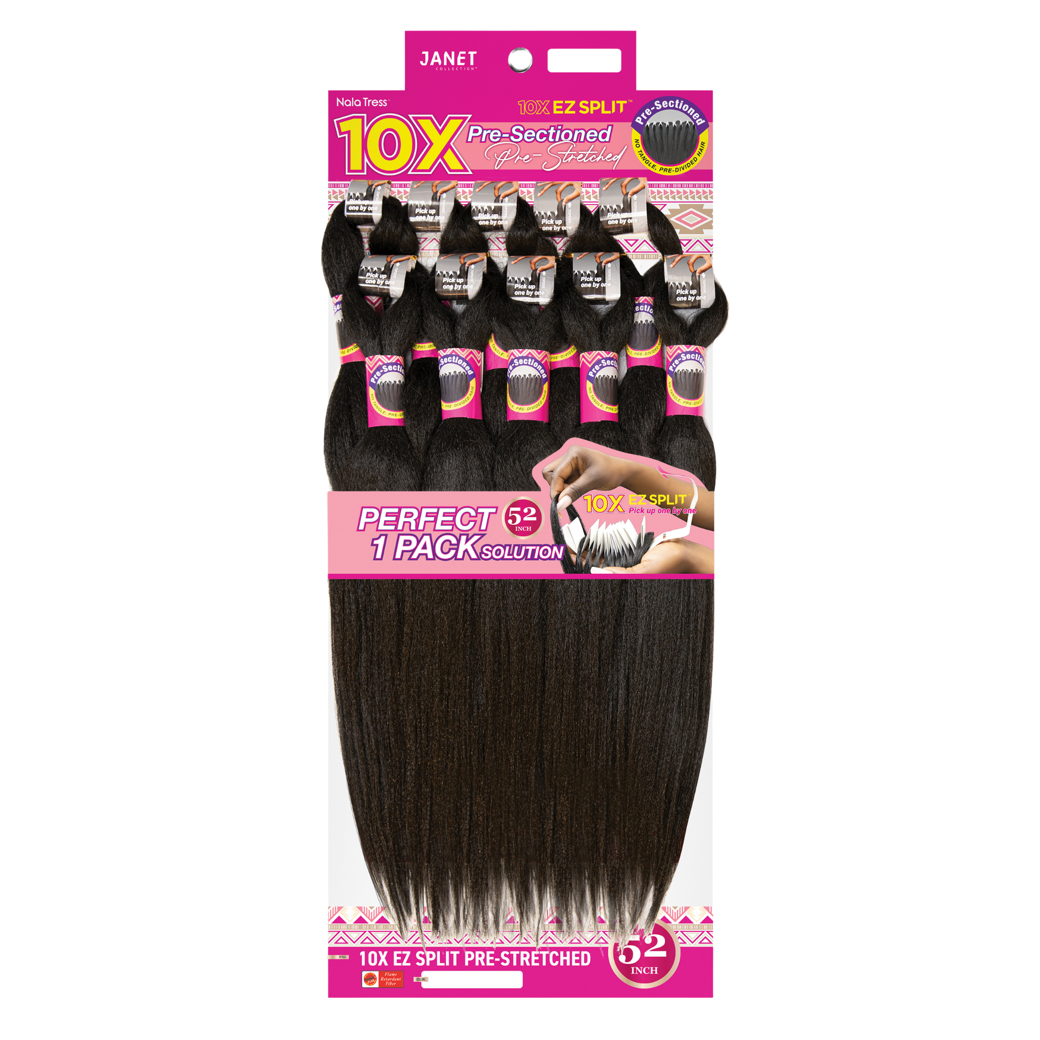Janet Collection 10X EZ Split Pre-Stretched 52" Braiding Hair #1
