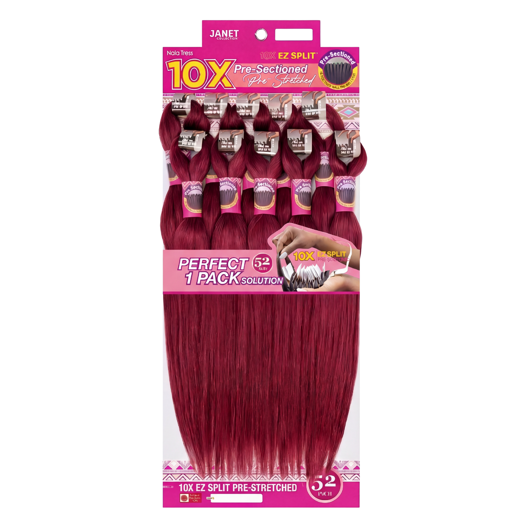 Janet Collection 10X EZ Split Pre-Stretched 52" Braiding Hair #1