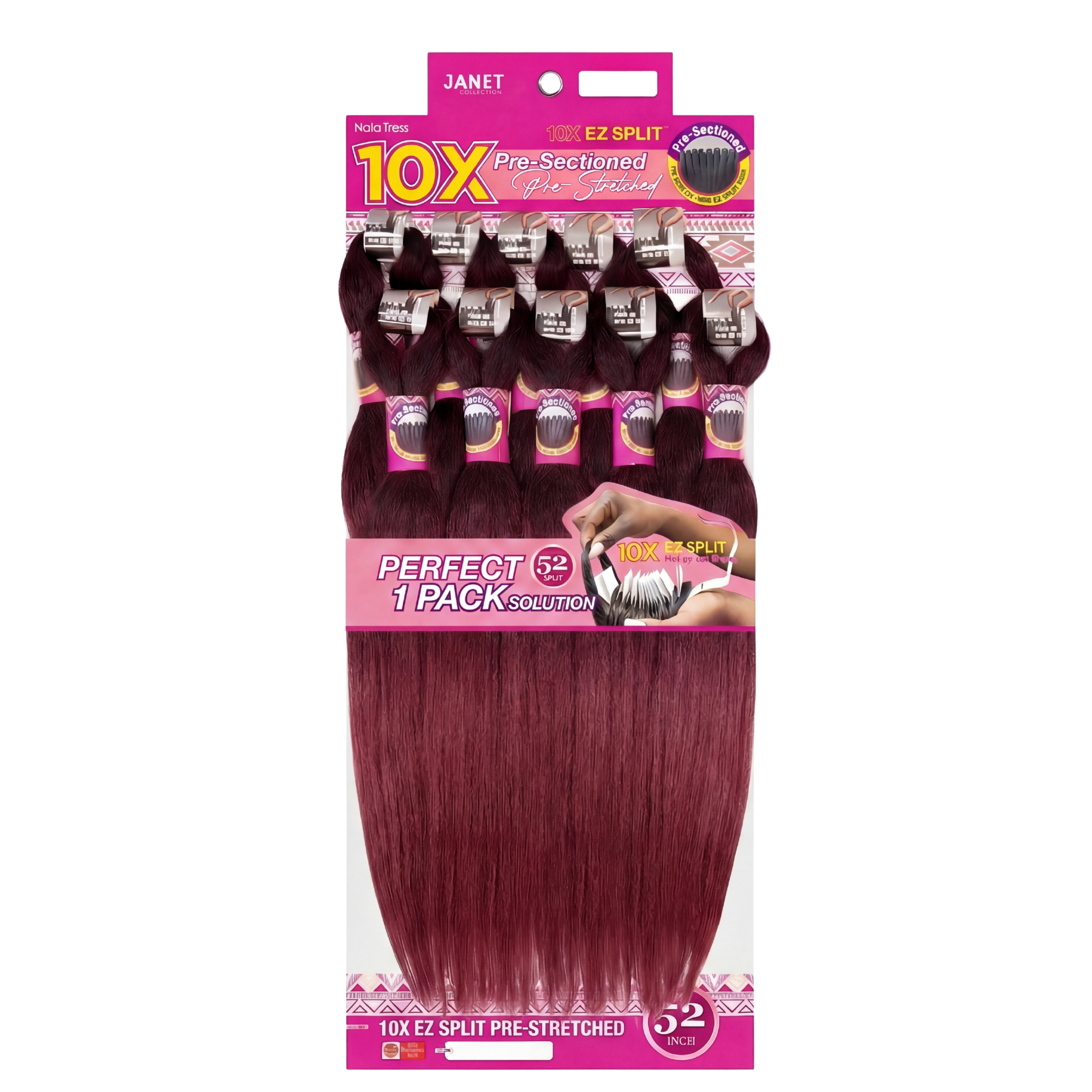 Janet Collection 10X EZ Split Pre-Stretched 52" Braiding Hair #1