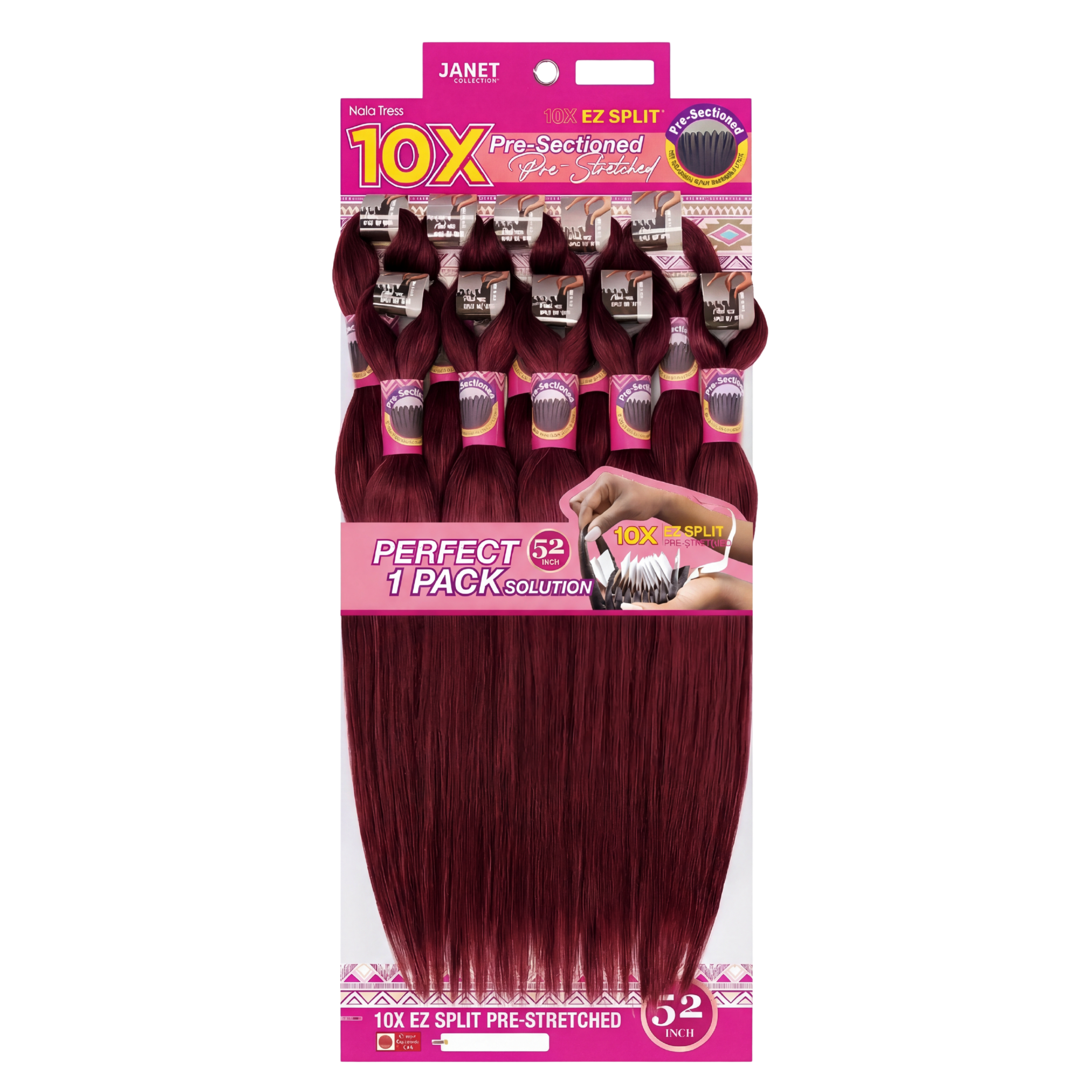 Janet Collection 10X EZ Split Pre-Stretched 52" Braiding Hair #1