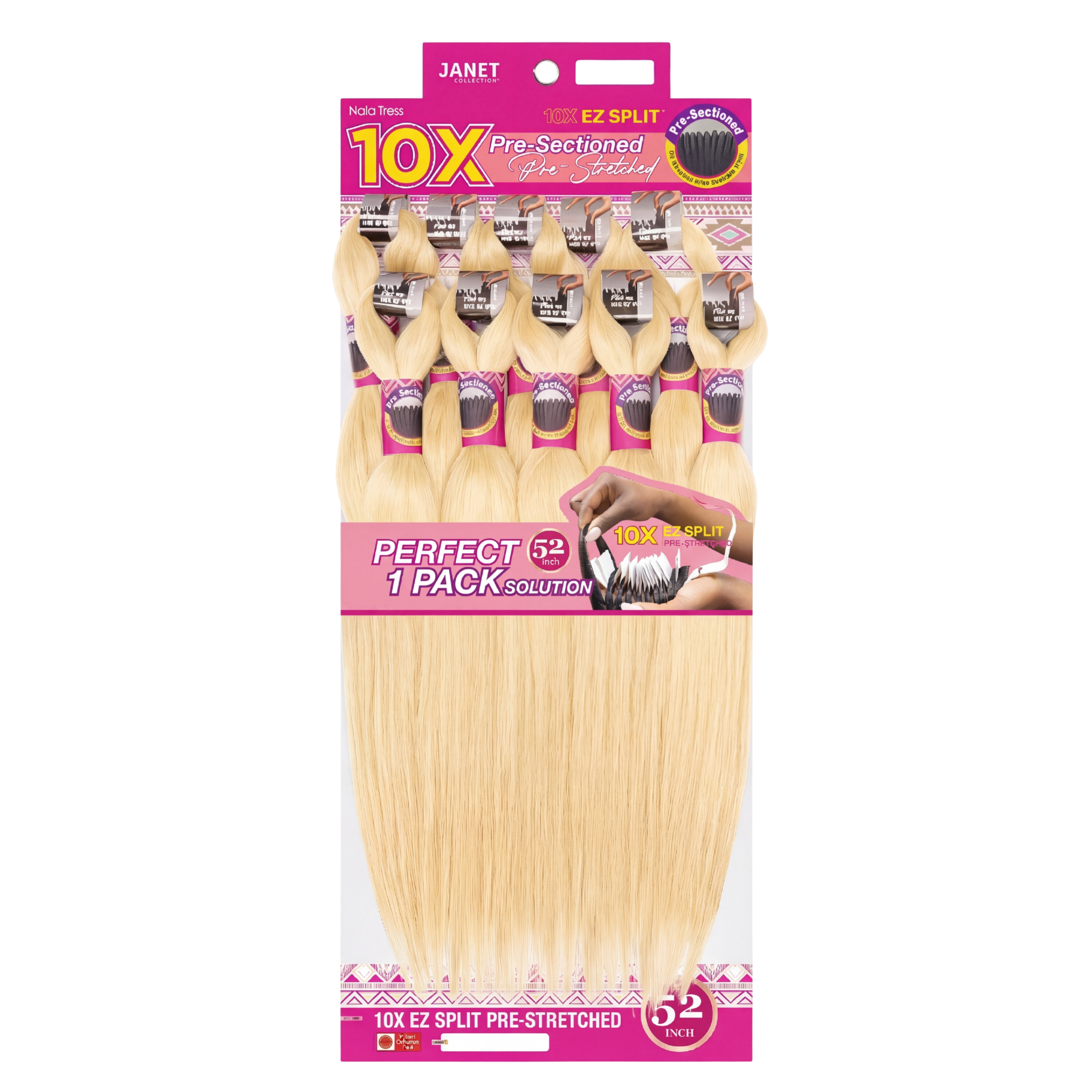 Janet Collection 10X EZ Split Pre-Stretched 52" Braiding Hair #1