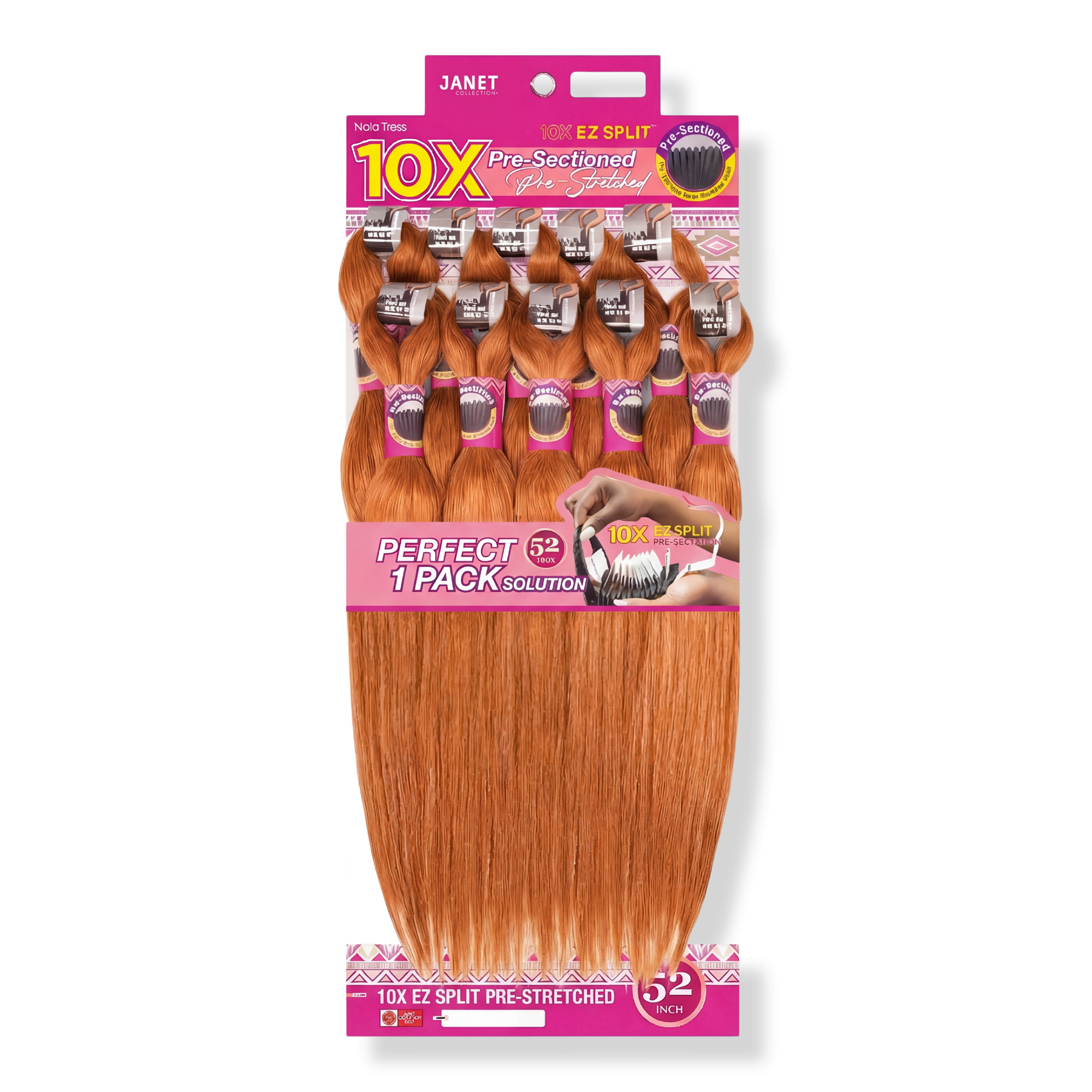 Janet Collection 10X EZ Split Pre-Stretched 52" Braiding Hair #1
