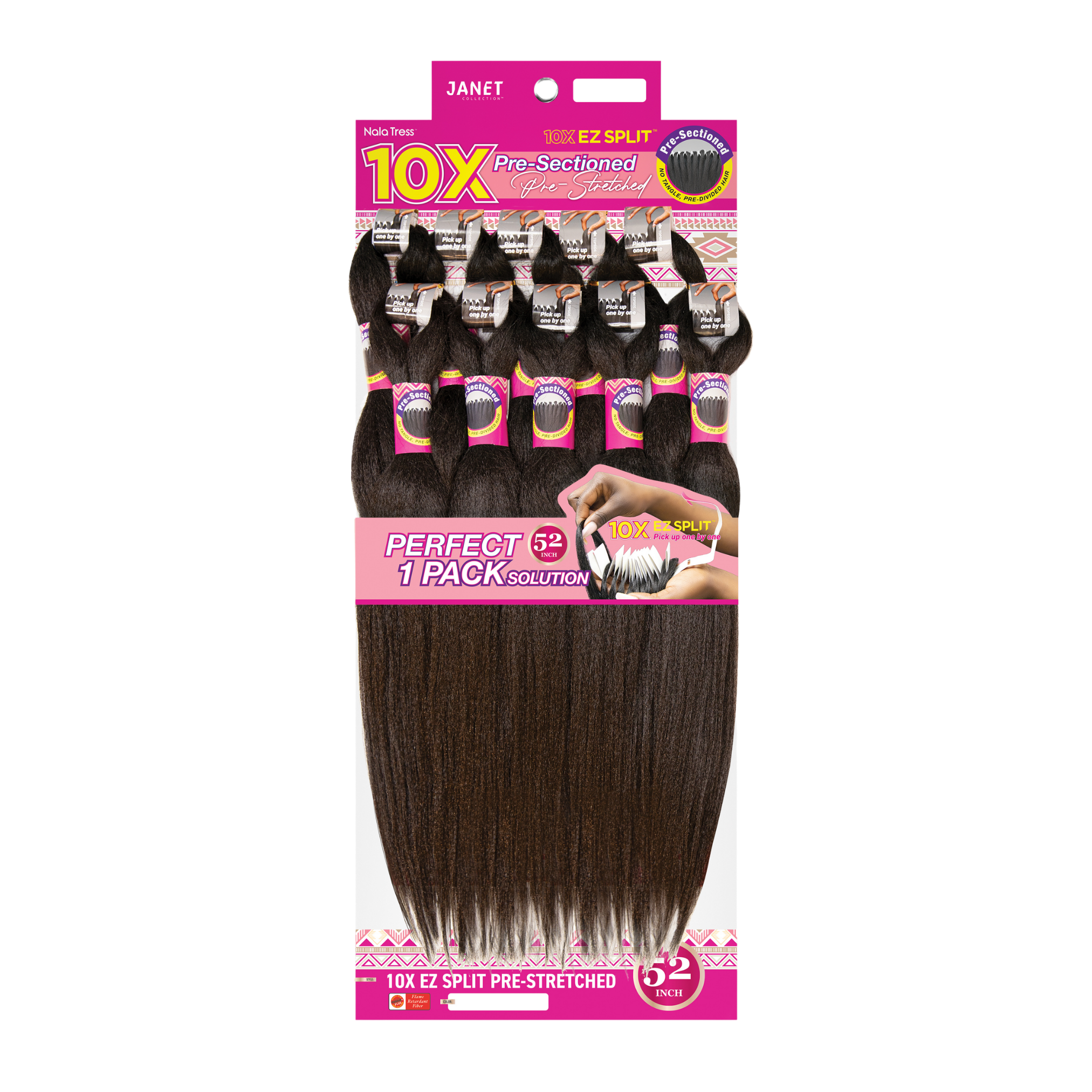 Janet Collection 10X EZ Split Pre-Stretched 52" Braiding Hair #1
