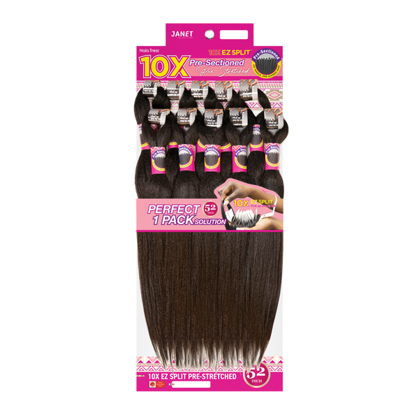 Janet Collection 10X EZ Split Pre-Stretched 52" Braiding Hair #1