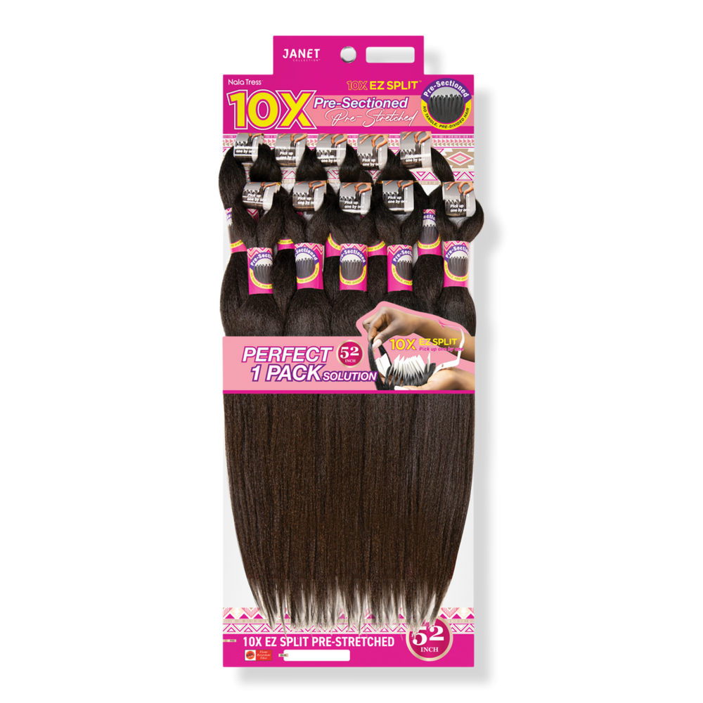 Janet Collection 10X EZ Split Pre-Stretched 52" Braiding Hair - 4