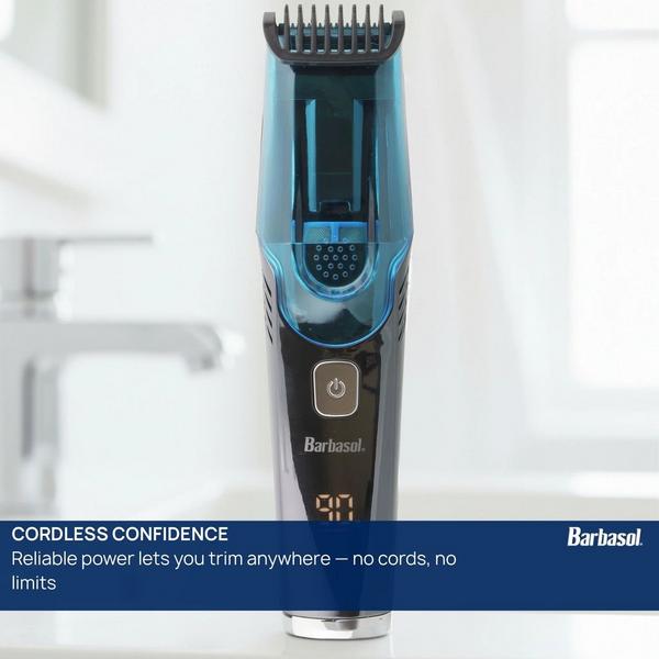 Barbasol Shaving Rechargeable Men’s Vacuum Beard Trimmer with LCD & Adjustable Settings #3