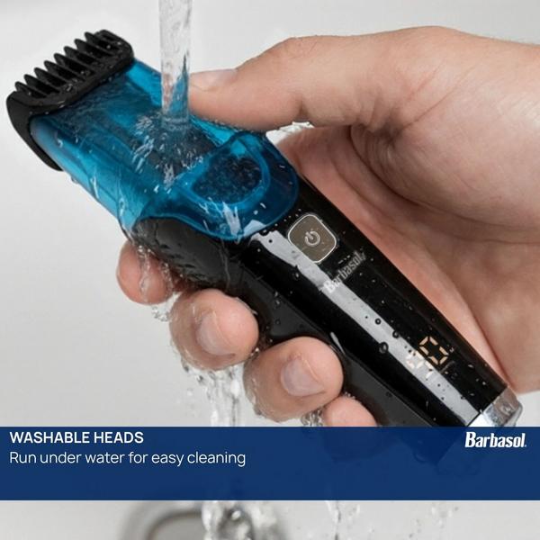 Barbasol Shaving Rechargeable Men’s Vacuum Beard Trimmer with LCD & Adjustable Settings #4