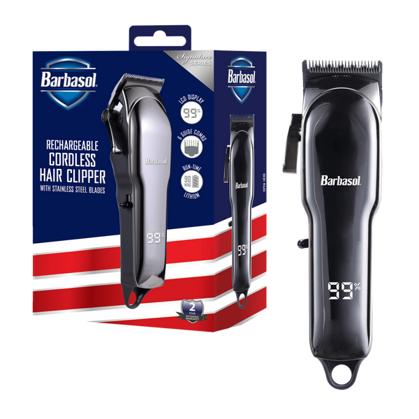 Barbasol Shaving LCD Display Rechargeable Hair Clippers & 6 Clipper Guard Combs #1