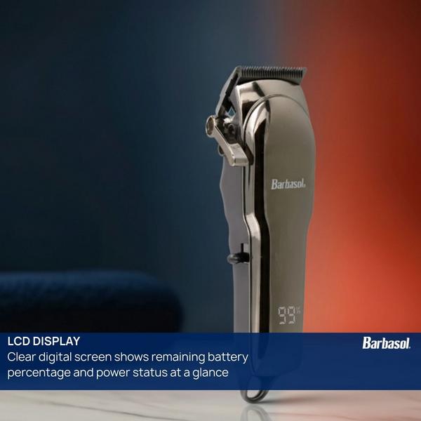 Barbasol Shaving LCD Display Rechargeable Hair Clippers & 6 Clipper Guard Combs #6